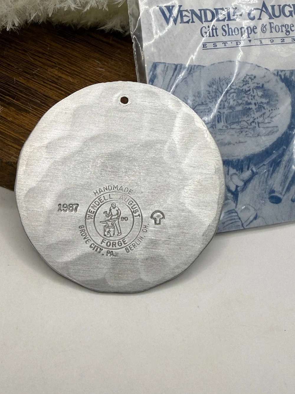 Vtg 1987 Wendell August Forge Hand Forged Aluminum Christmas Sleigh Ornament